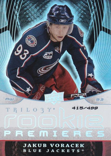 insert RC karta JAKUB VORÁČEK 08-09 Trilogy Rookie Premieres /499